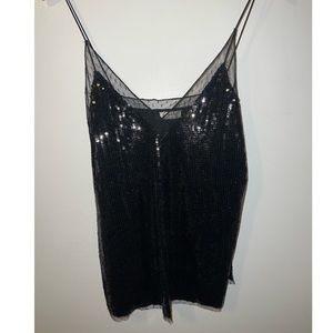 Free People Black Sequin Camisole